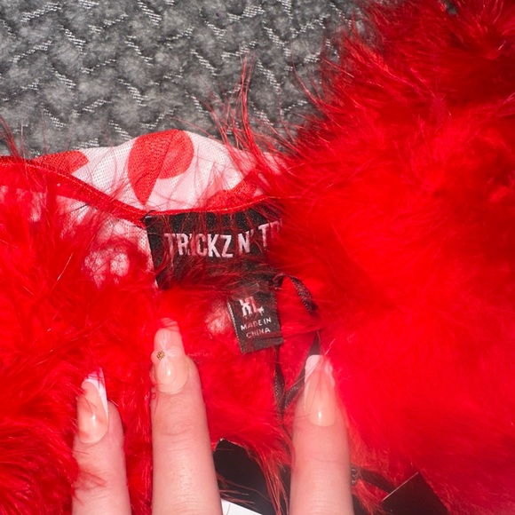 Red Heart Print Lingerie Set Dolls Kill - Picture 7 of 8